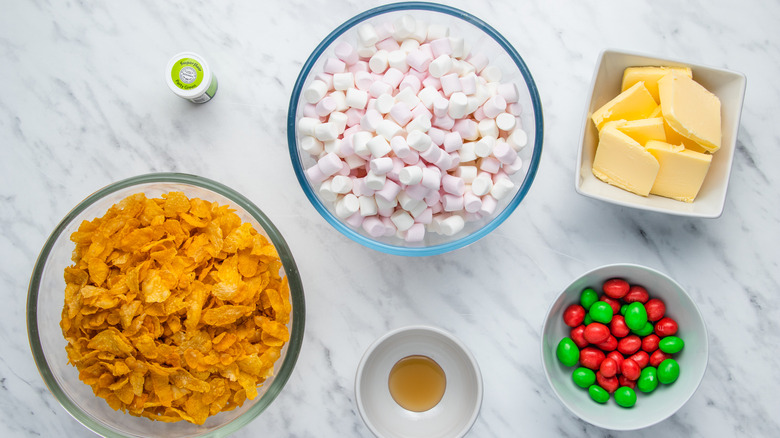 ingredients for Christmas wreath cookies