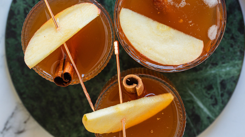 Three kombucha glasses