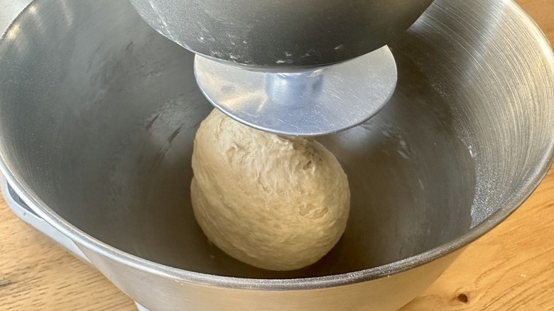 Dough kneading in stand mixer