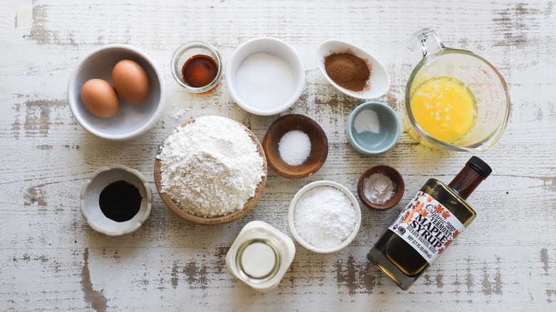 Ingredients for cinnamon pancakes