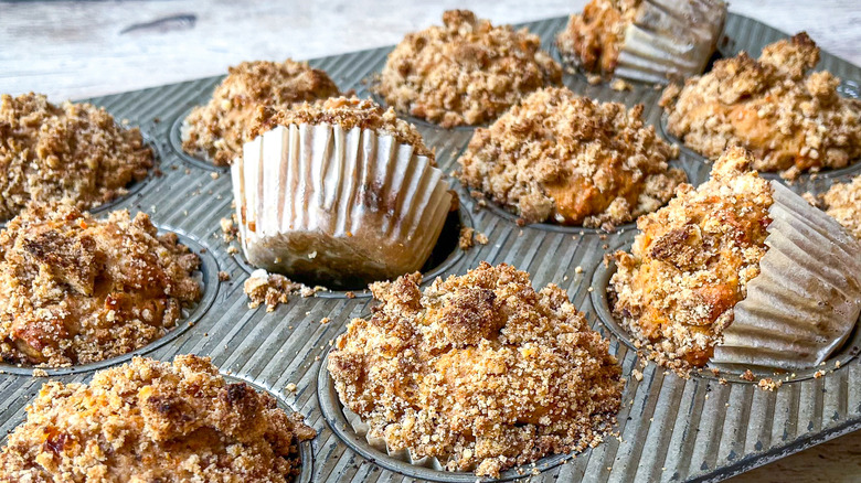 baked carrot muffins in pan