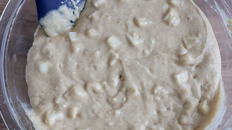 cinnamon pear bread batter