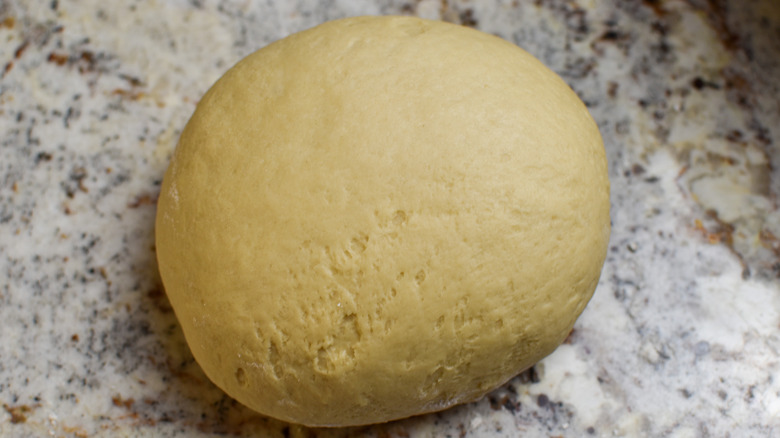 ball of dough on counter 