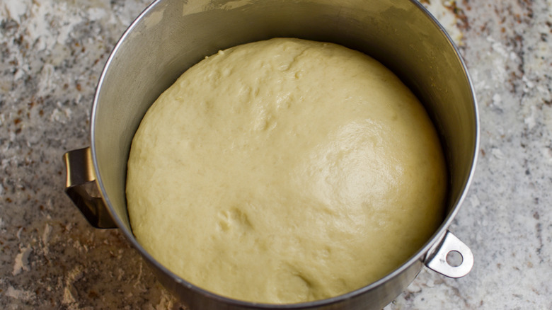 dough rising in bowl 