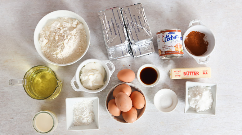 ingredients for churro cheesecake