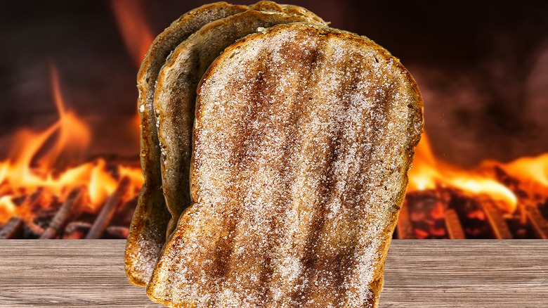 grilled cinnamon toast by grill