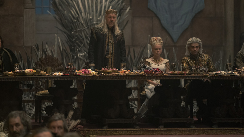 King Viserys awaiting arrivals