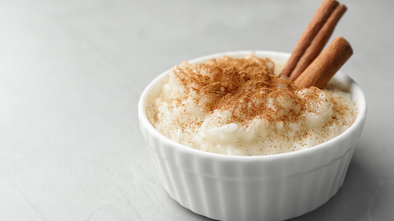 Rice pudding with cinnamon