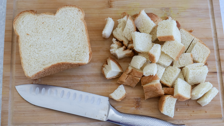 Bread cut on a cutting board