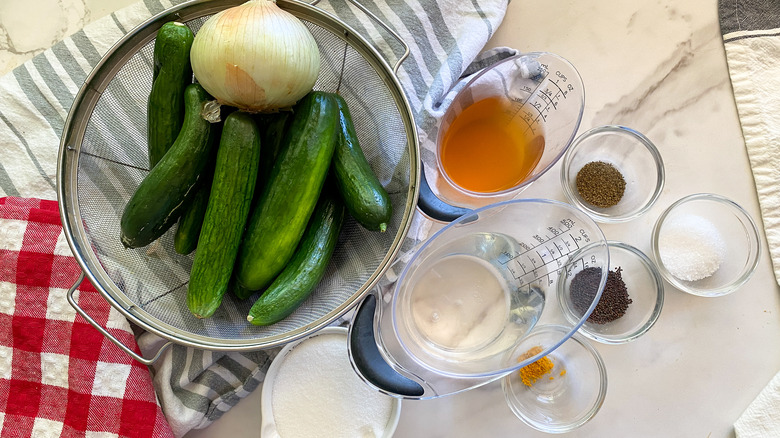 ingredients for bread and butter pickles