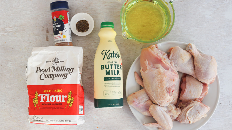 ingredients for buttermilk fried chicken