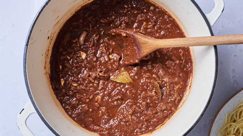 cooked chili in a pot