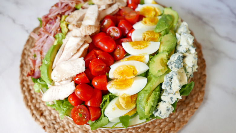 Cobb salad in dish