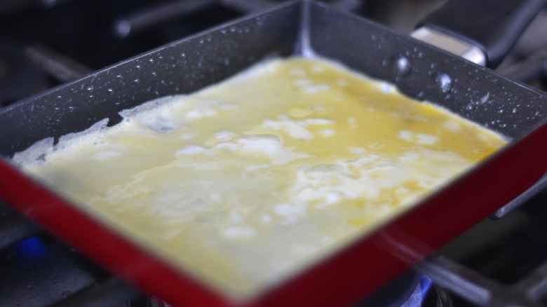 thin egg layer in square pan