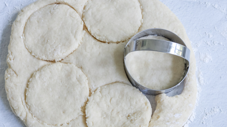 cookie cutter forming dough circles