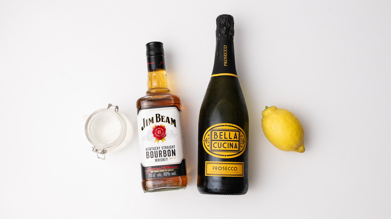 Ingredients for French 95 cocktail 