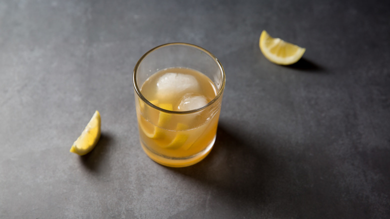 Gold Rush cocktail on table