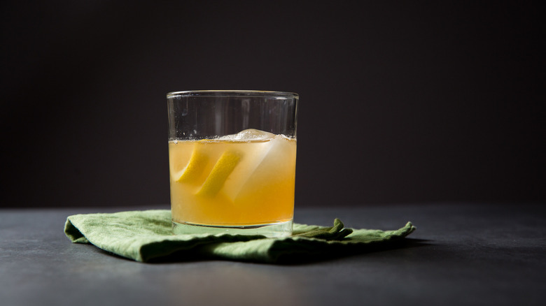 Gold Rush cocktail on table