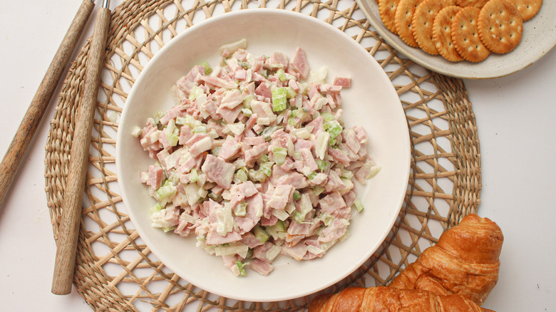 ham salad on plate