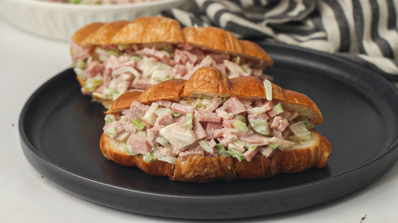 two ham salad sandwiches 