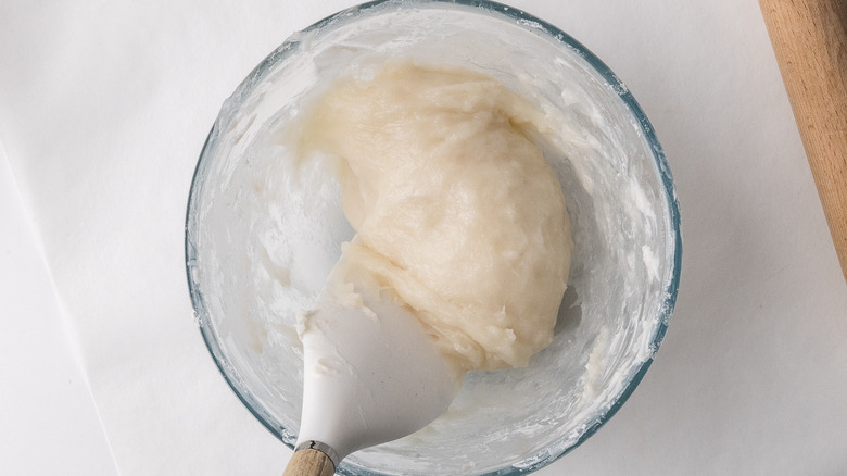 mochi dough in bowl 