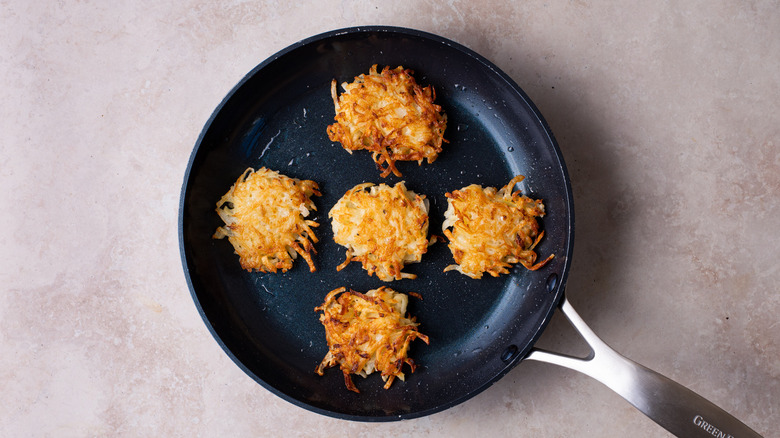 latkes in a skillet