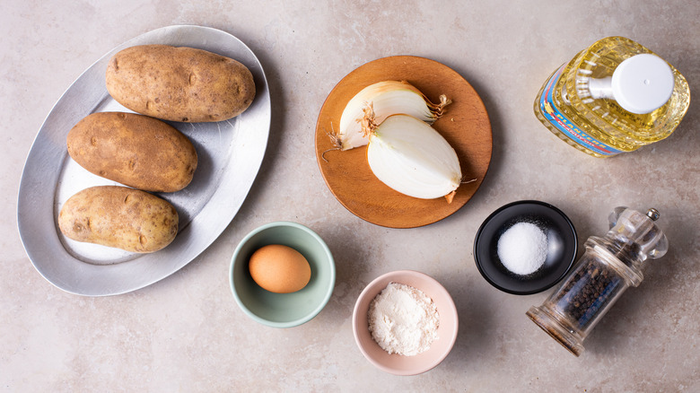 ingredients gathered to make latkes