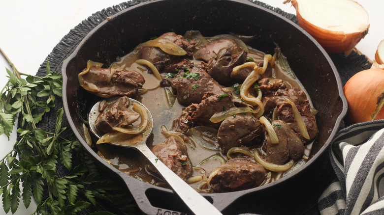 liver and onions in pan