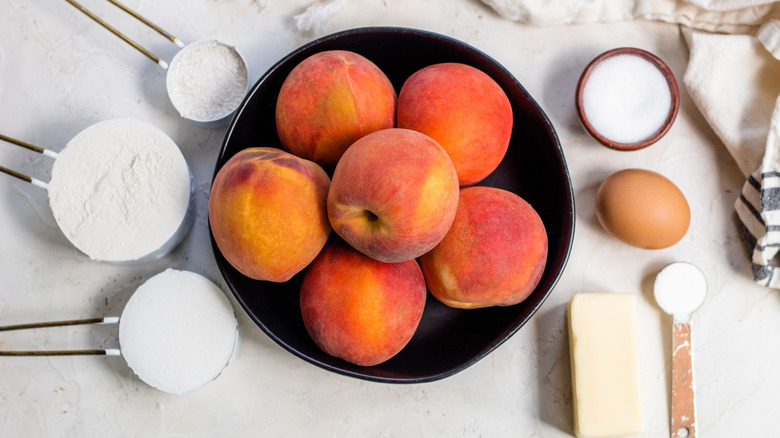 ingredients for peach cobbler