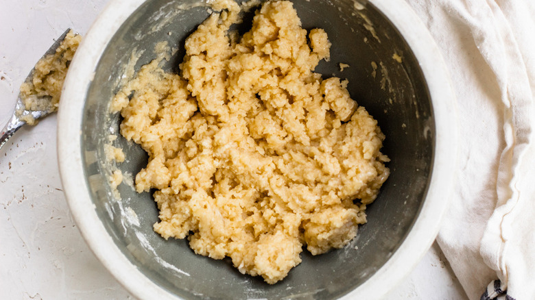 cobbler dough in bowl