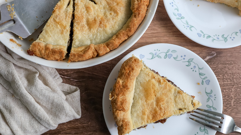 raisin pie slice on plate