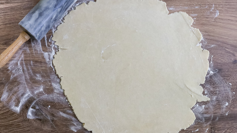 pie dough rolled out