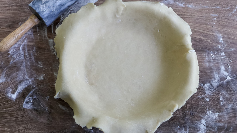 dough in pie pan