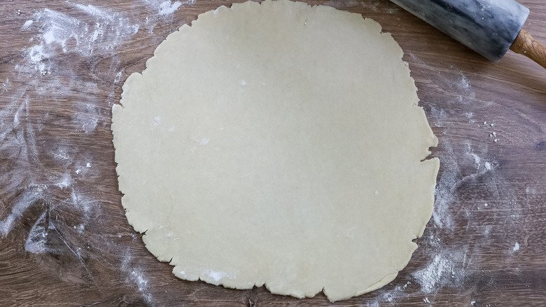 rolled out pie crust