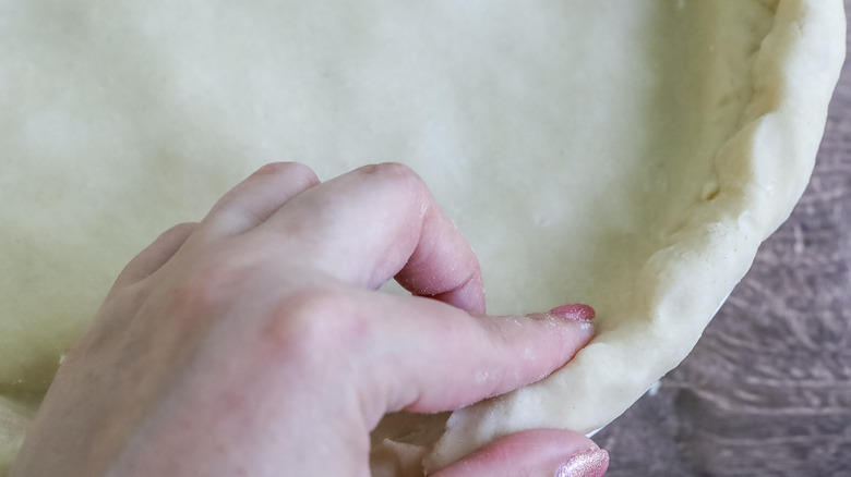 pinching pie crust sides