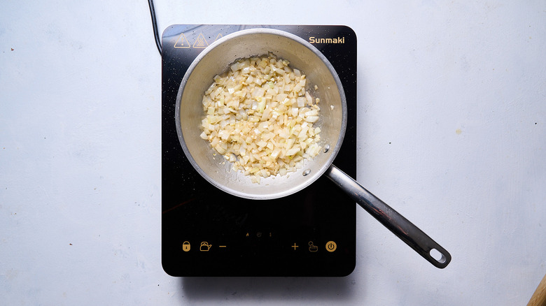 onion and garlic in a skillet