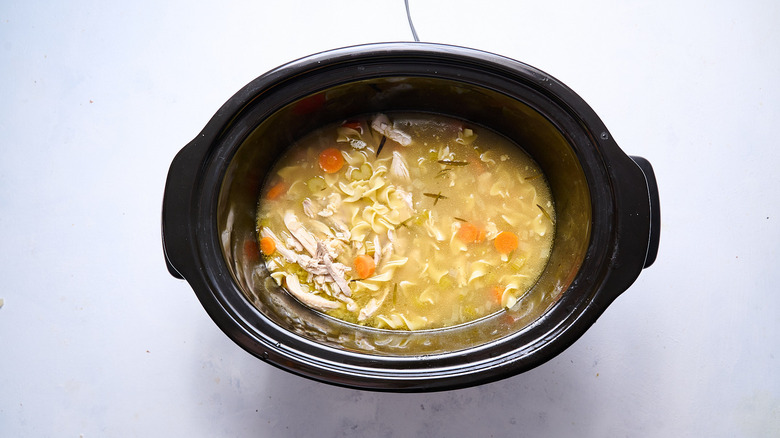 chicken and noodles in slow cooker