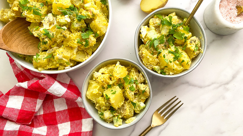 potato salad in small bowl