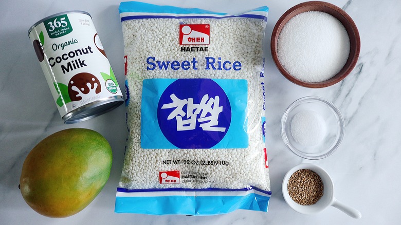 ingredients for sticky mango rice