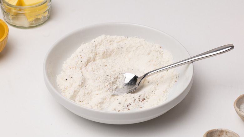 seasoned flour in a bowl