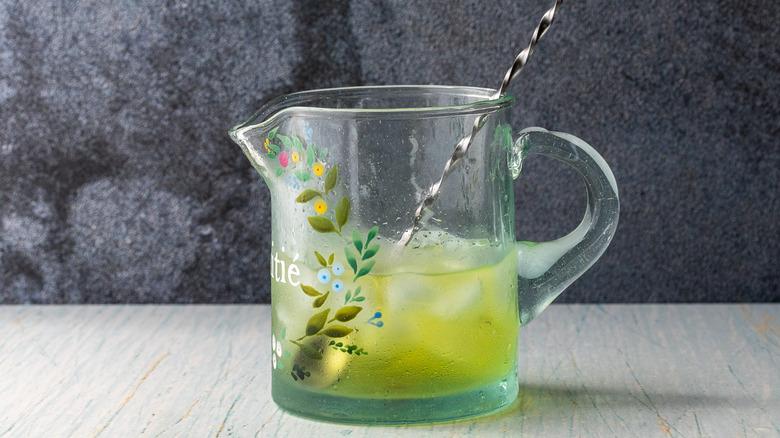 spirits with ice in cup