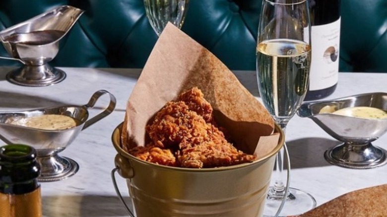 fried chicken and champagne