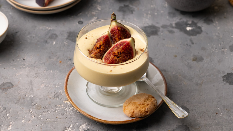 Zabaglione served with figs