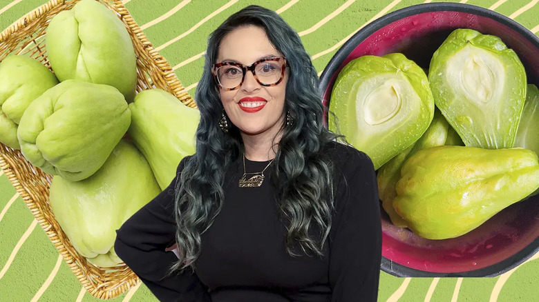 Claudette Zepeda with chayote