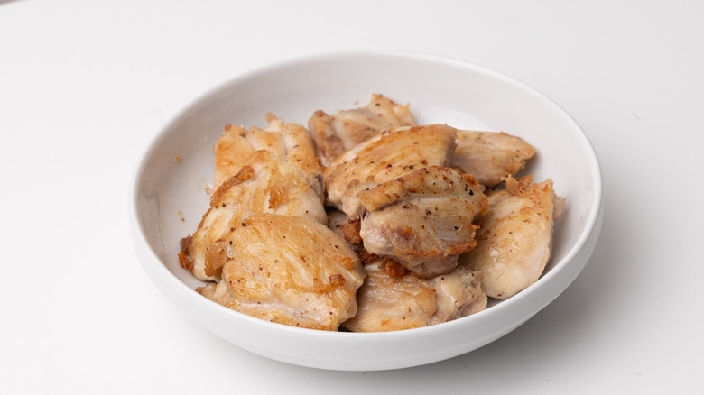 cooked chicken in a bowl