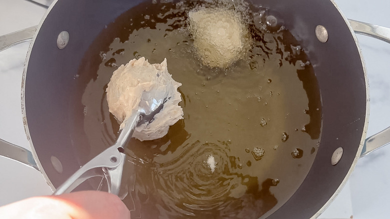 fritter batter in oil