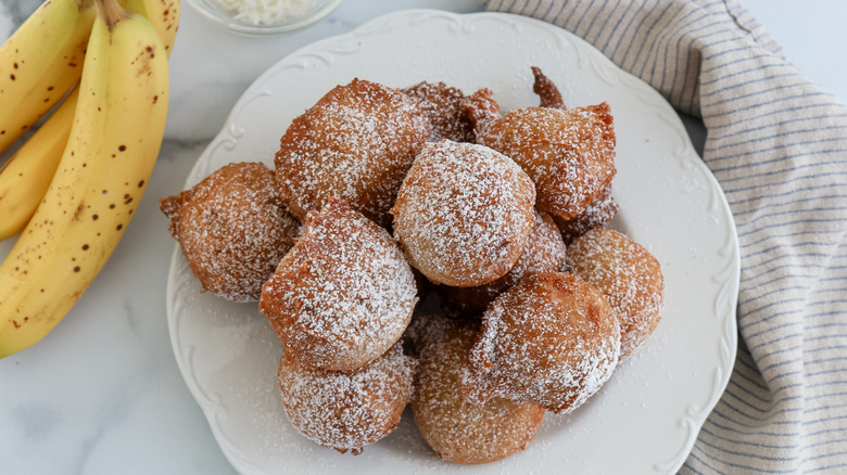 fritters on white plate