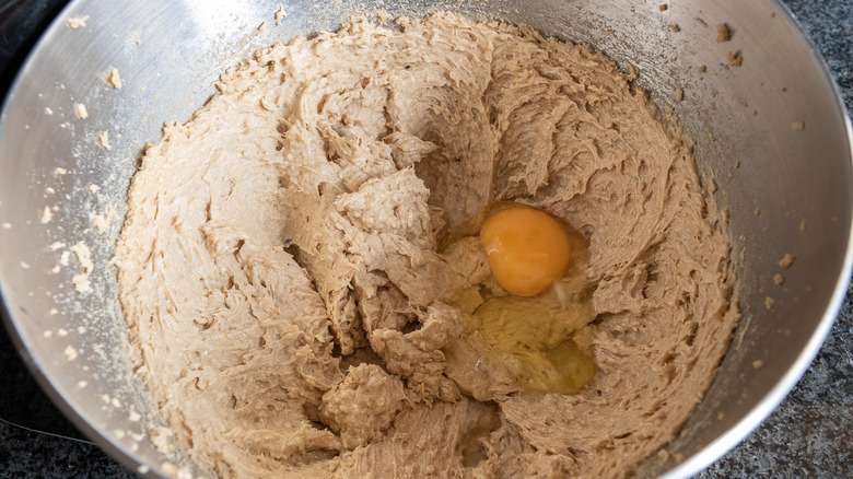 cookie batter in bowl 