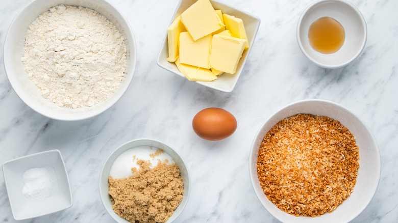 ingredients for coconut cookies