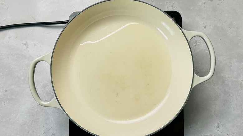 oil in skillet